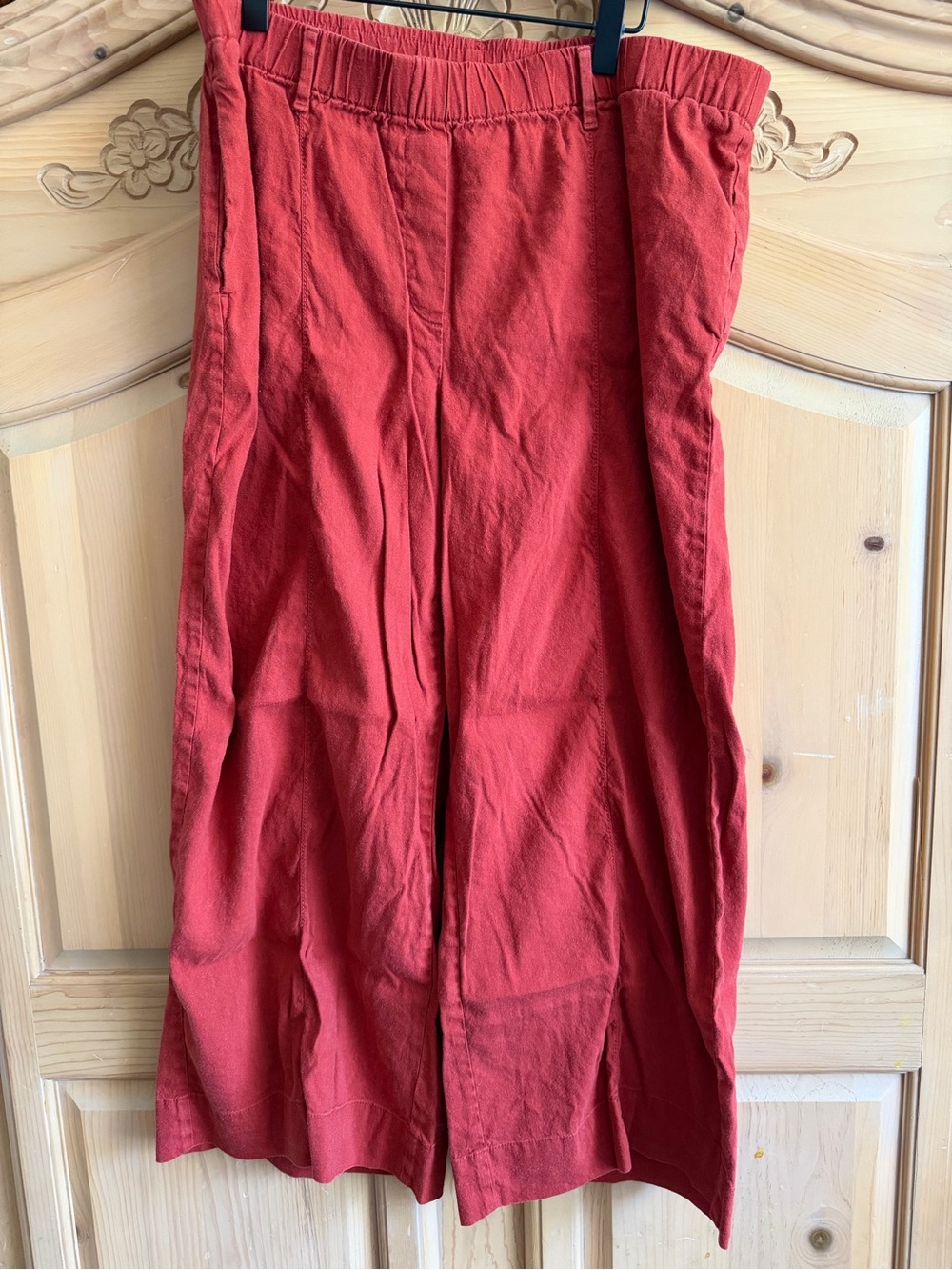 J.Jill Wide Leg Red Linen Blend Pants